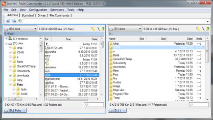 Multi Commander je souborový manažer kombinující funkce Průzkumníka a pokročilých správců
