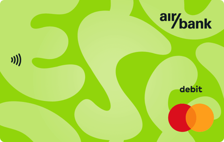 Debetní karta Air Bank vydávaná k soukromému účtu. Design od 07/2026.