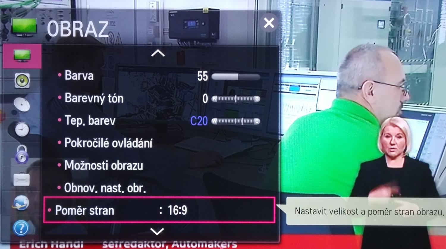 LG 32LF580V - Menu nastavení