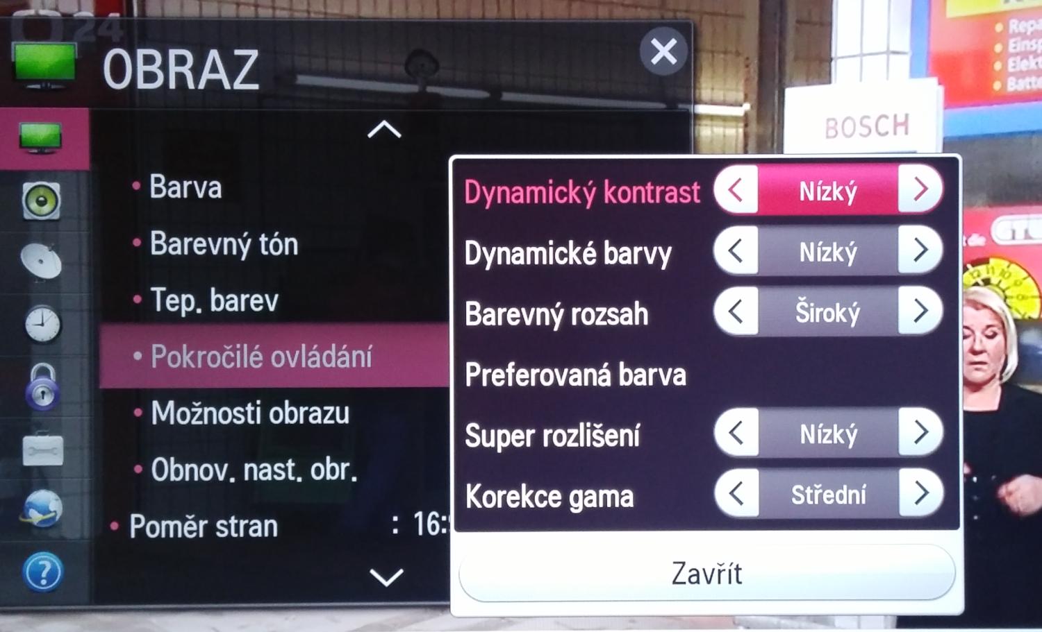 LG 32LF580V - Menu nastavení