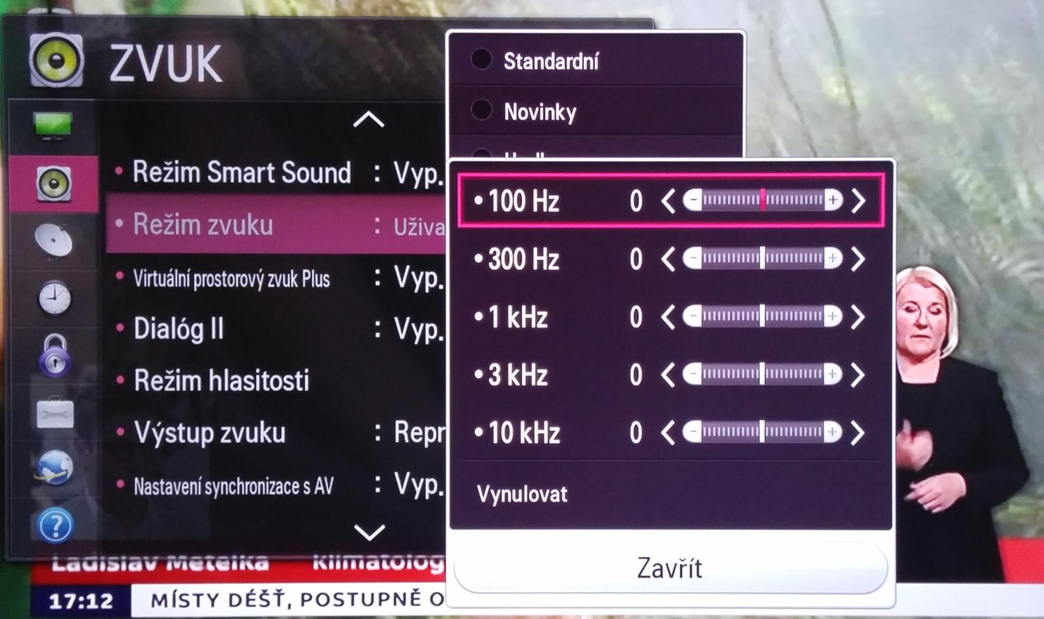 LG 32LF580V - Menu nastavení