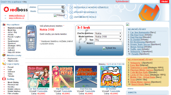Redboss byl největším webem s hrami a dalším obsahem pro mobily