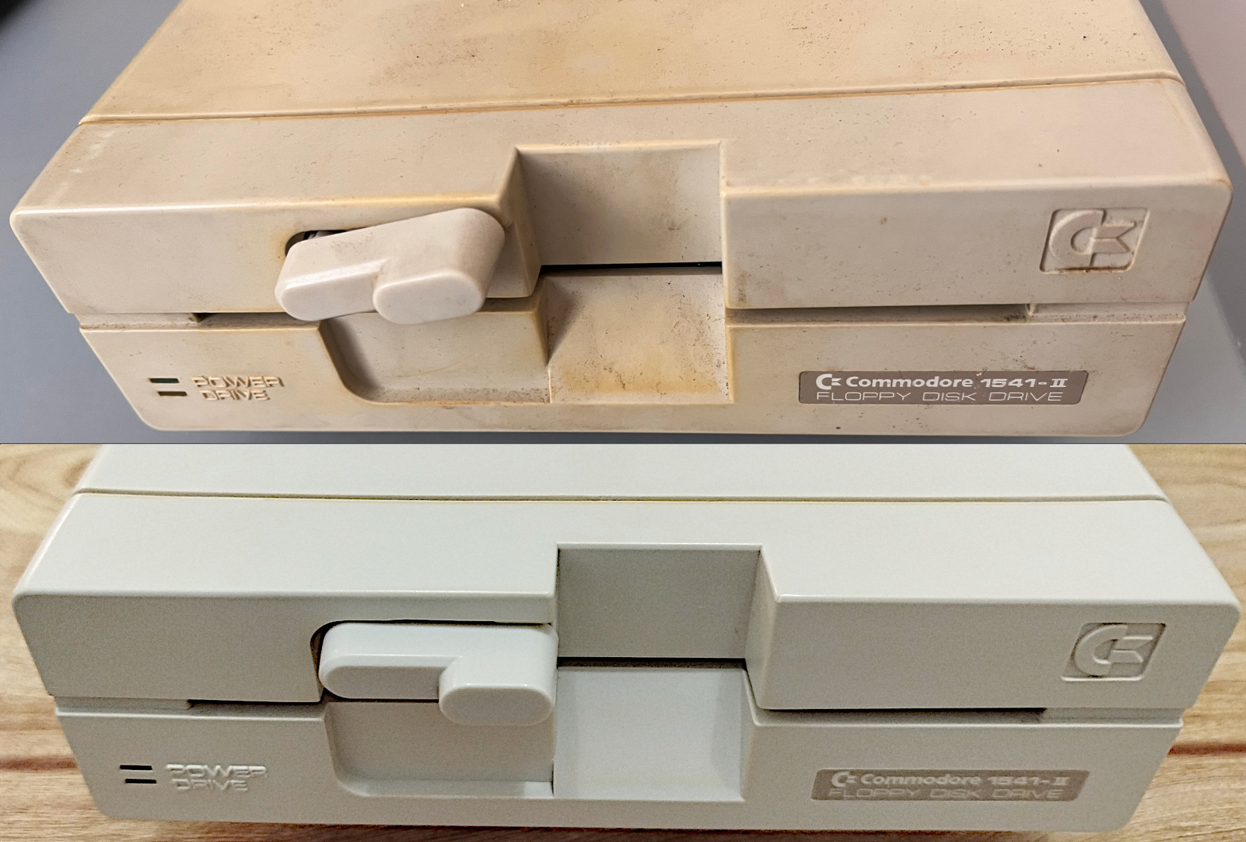 A poslední detail, stav krytu mechaniky 1541 jak se mi dostal do rukou, a poté, jak vypadá finální výsledek.