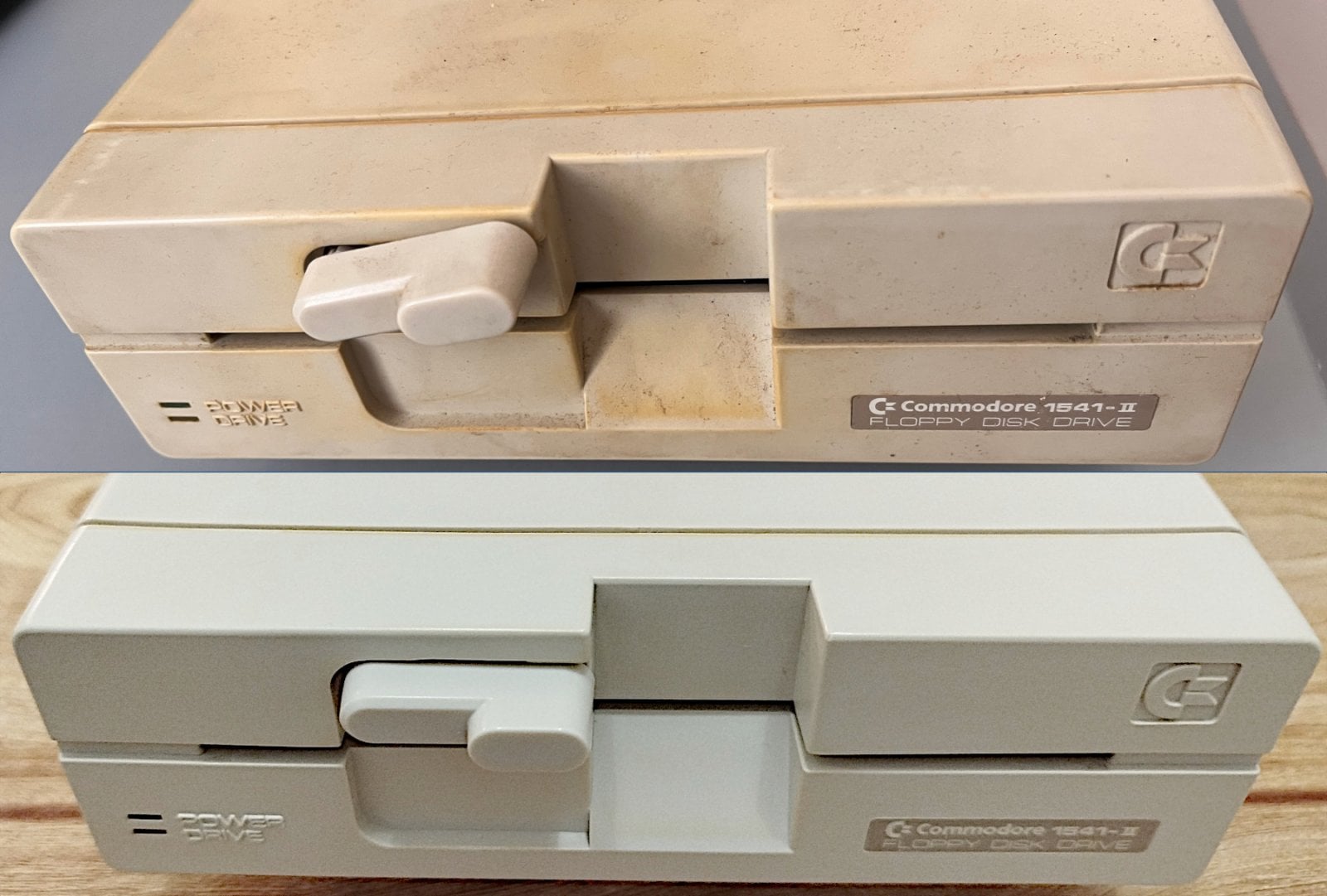 A poslední detail, stav krytu mechaniky 1541 jak se mi dostal do rukou, a poté, jak vypadá finální výsledek.