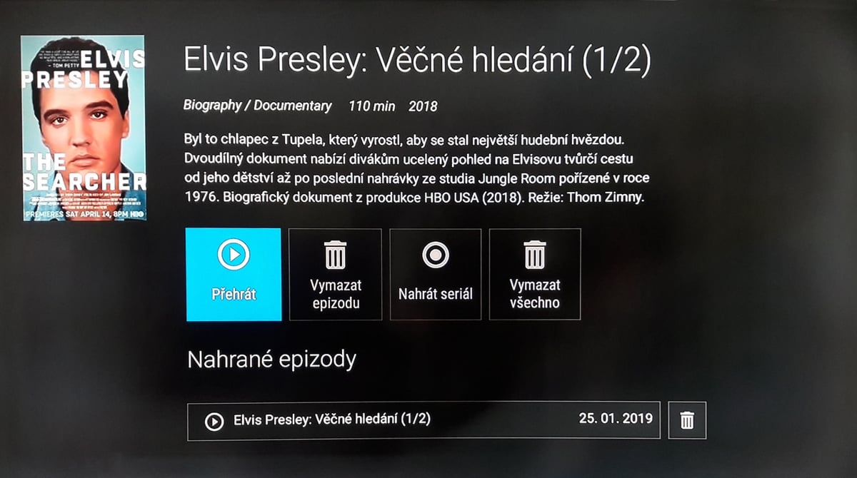 SledováníTV - Nahrávky, nahrávání filmů, karta nahrávky
