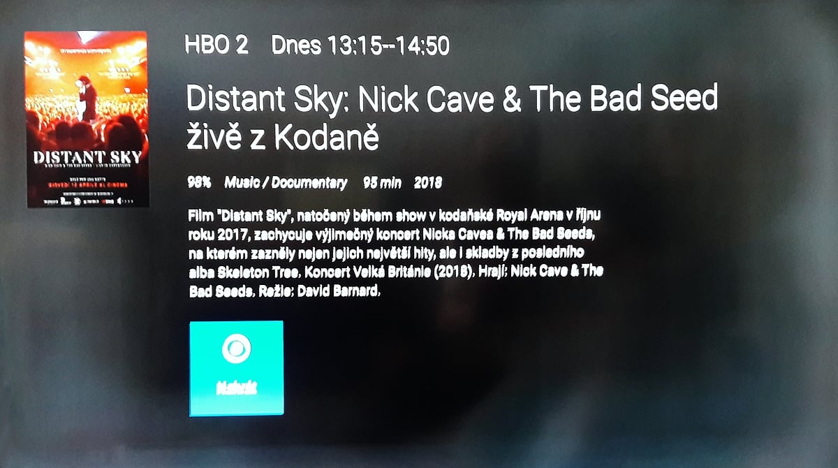 SledováníTV - Nahrávky, nahrávání filmů, karta nahrávky