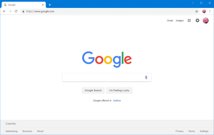 Jakmile se na webu přihlásíte k účtu Google, uvidíte svého avatara vedle adresního řádku