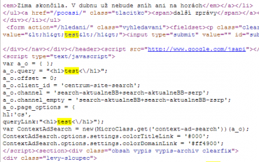 Nové aktuálně.cz stále obsahuje XSS