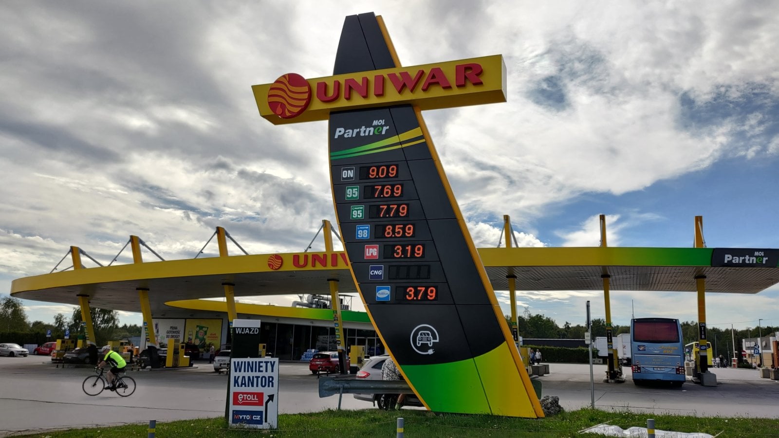 Ceny pohonných hmot v neděli 20. 09. 2026. Čerpací stanice Uniwar, Powstańców Śląskich, Łaziska, Polsko
