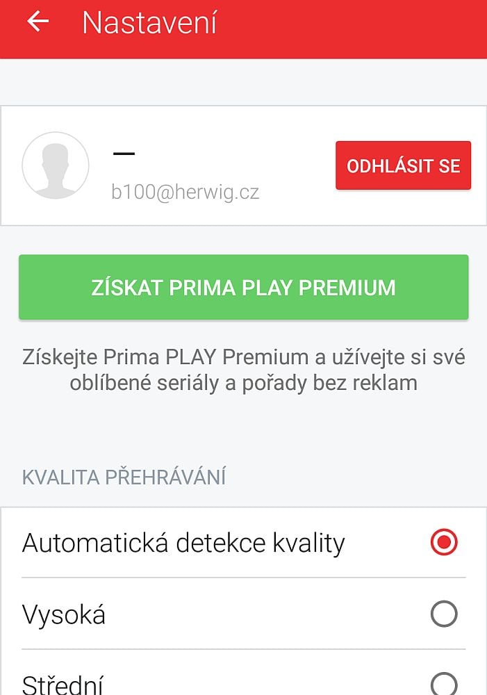 Nově se objevuje nabídka placeného přístupu a tudíž přehrávání bez reklam i v mobilní aplikaci.