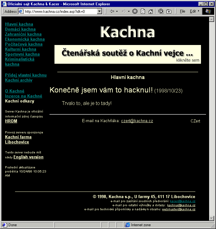 Český Internet v roce 1998