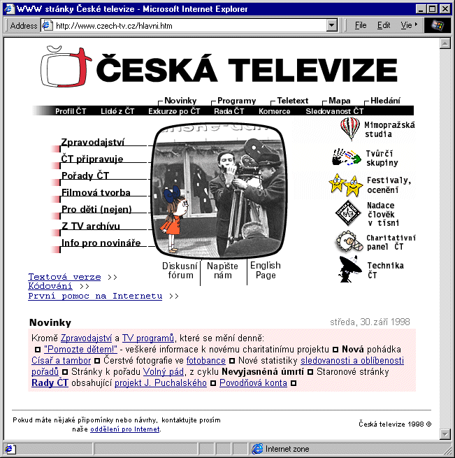 Český Internet v roce 1998