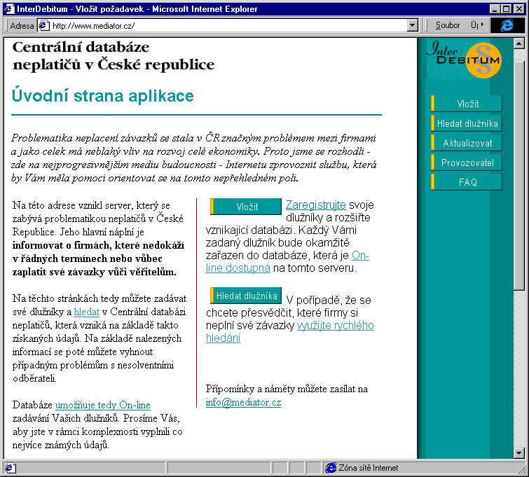 Český Internet v roce 1998