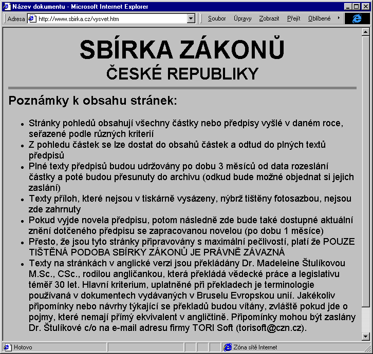 Český Internet v roce 1998