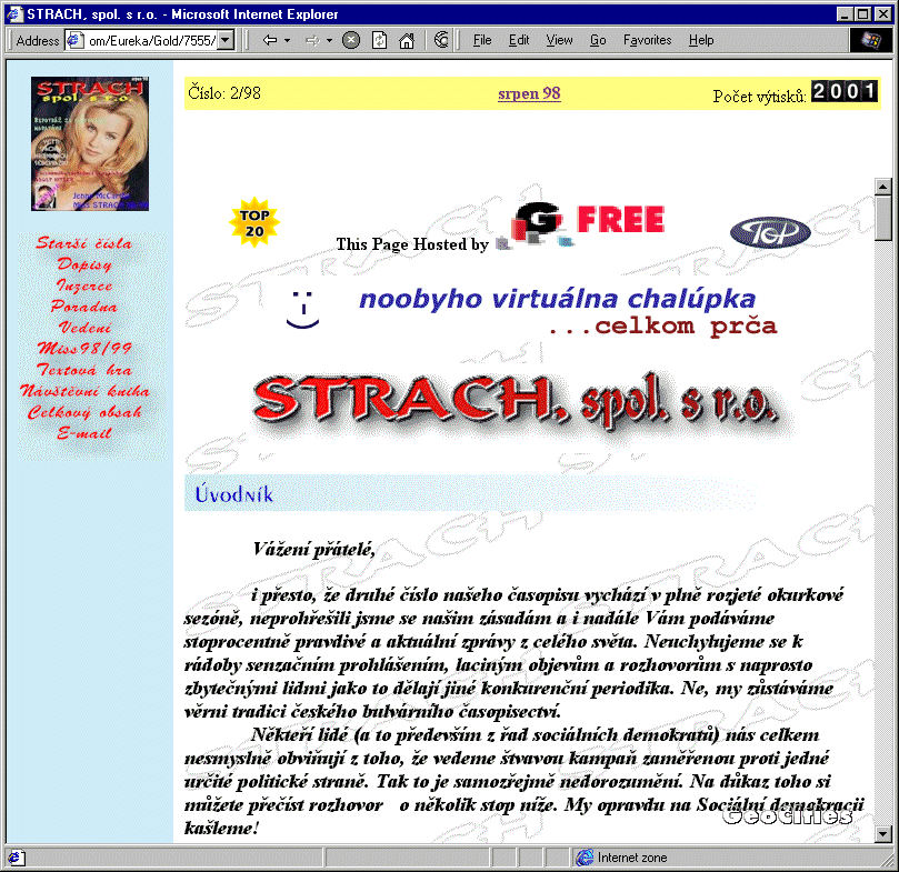 Český Internet v roce 1998