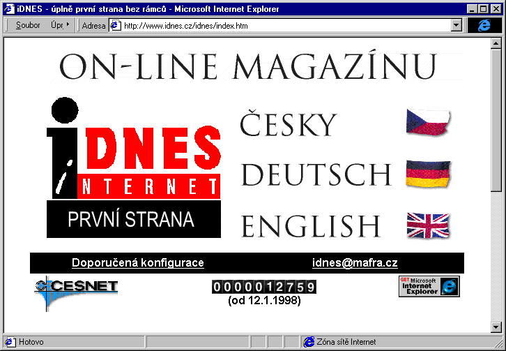 Český Internet v roce 1998