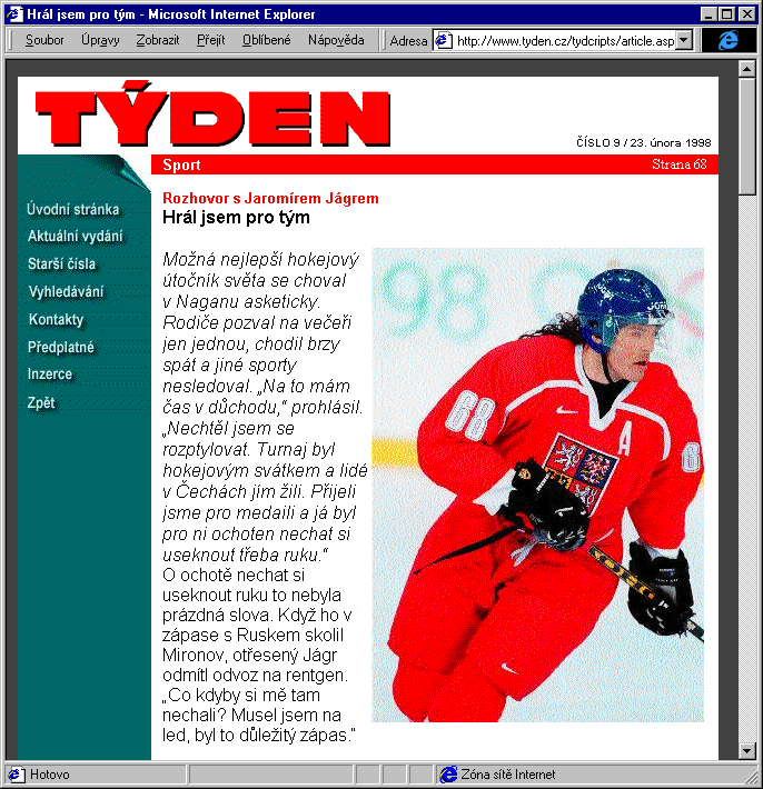 Český Internet v roce 1998