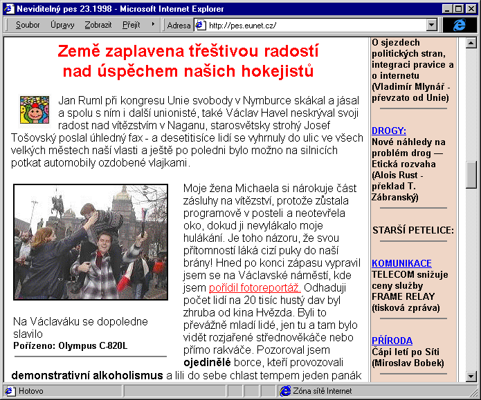 Český Internet v roce 1998