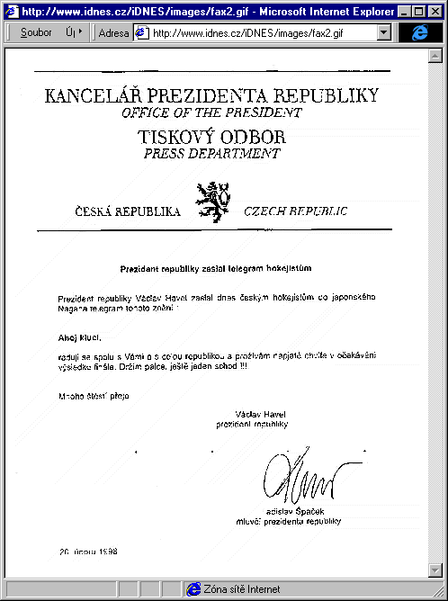 Český Internet v roce 1998