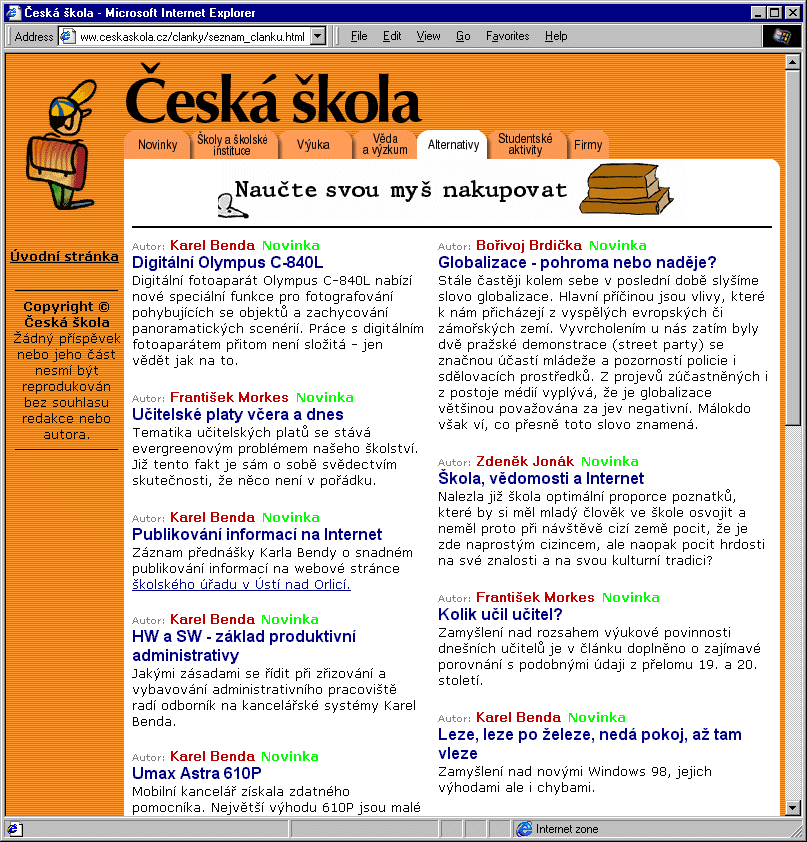 Český Internet v roce 1998