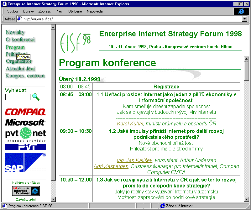 Český Internet v roce 1998