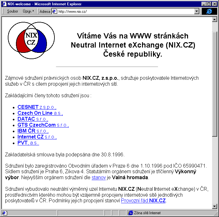 Český Internet v roce 1998