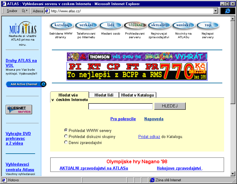Český Internet v roce 1998