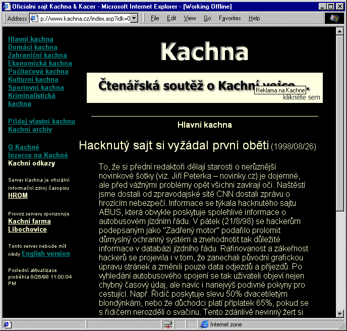 Český Internet v roce 1998