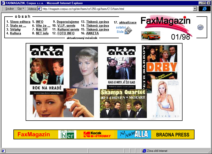 Český Internet v roce 1998