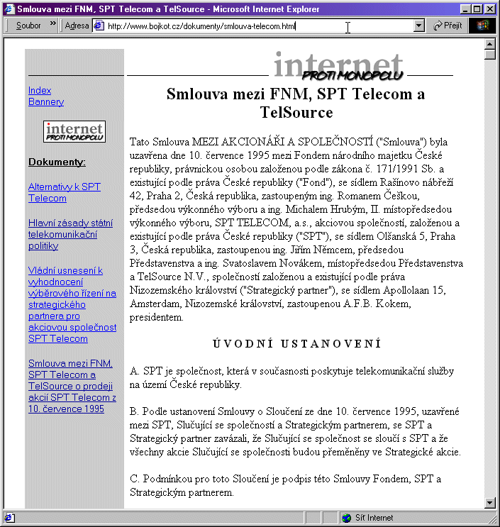 Český Internet v roce 1998