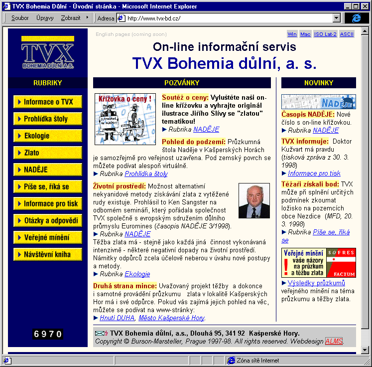 Český Internet v roce 1998