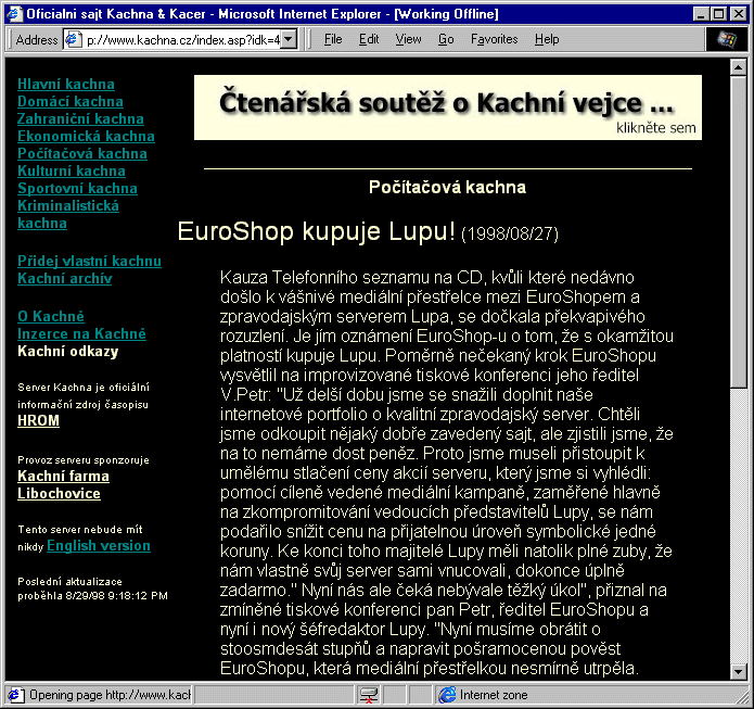 Český Internet v roce 1998