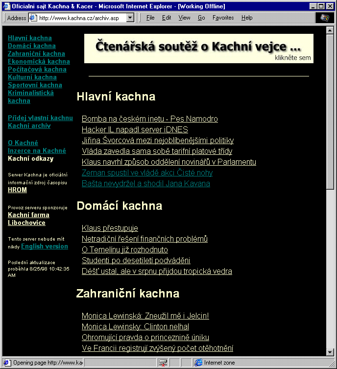 Český Internet v roce 1998