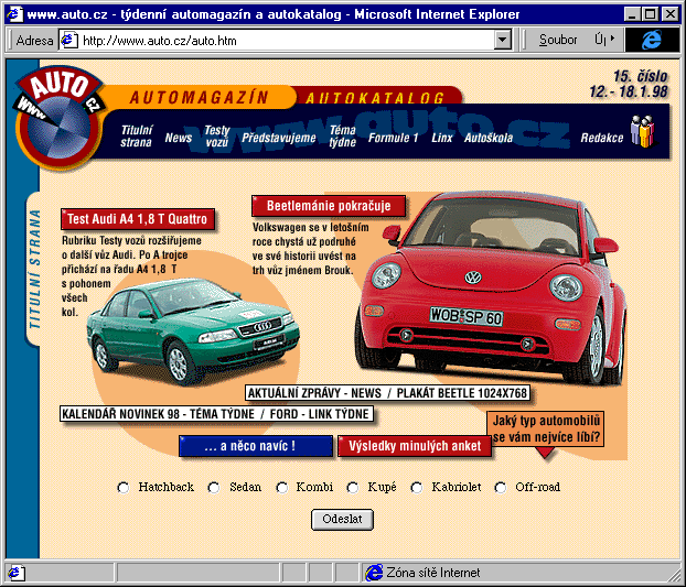 Český Internet v roce 1998