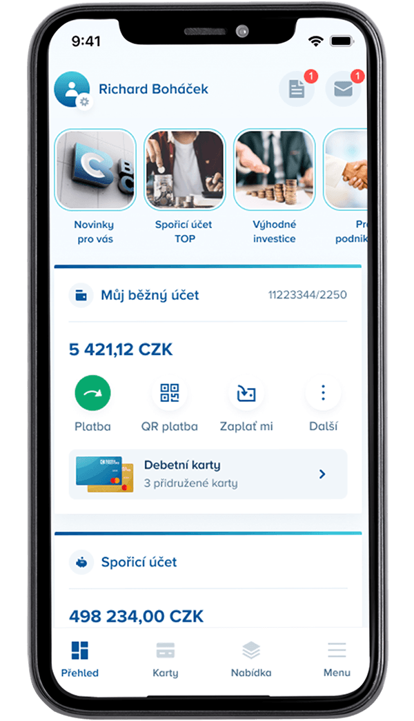 CREDITAS One, internetové a mobilní bankovnictví od Banky CREDITAS, spuštěné k 19. 11. 2025.