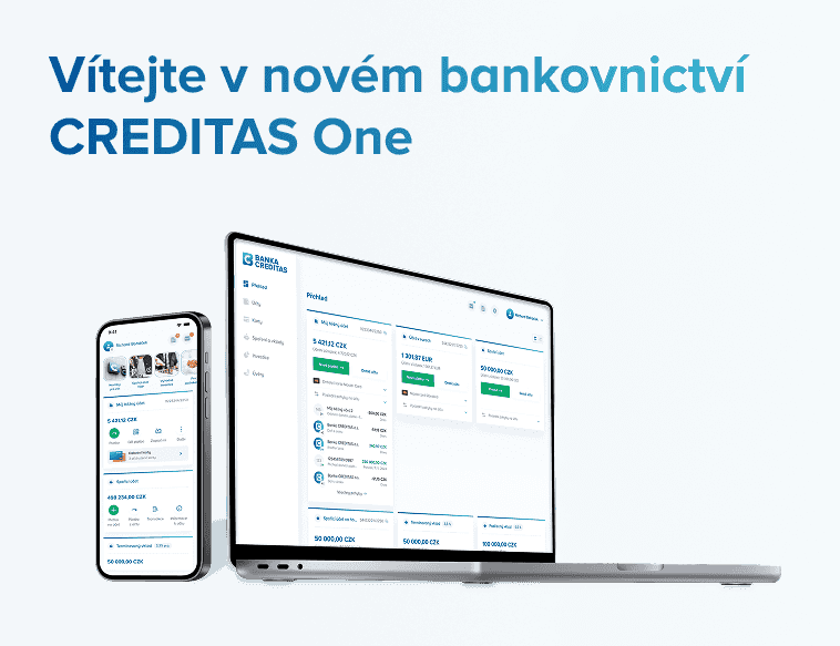 CREDITAS One, internetové a mobilní bankovnictví od Banky CREDITAS, spuštěné k 19. 11. 2025.