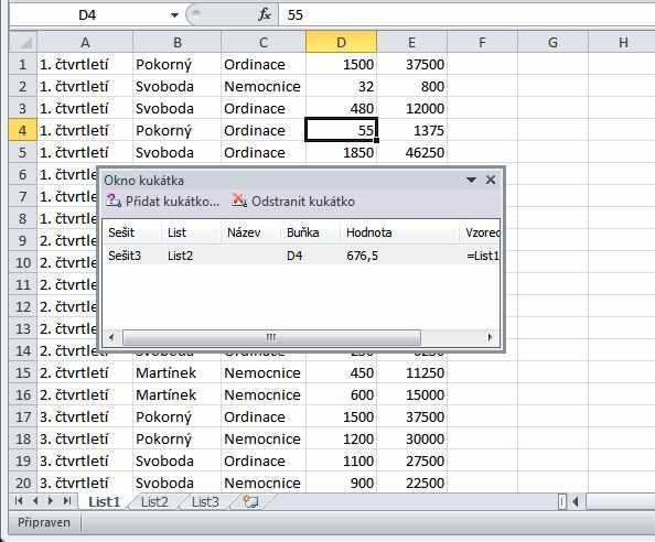 Excel 2010 - kukátko