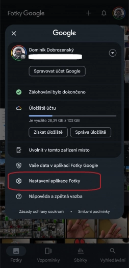 Automatické zálohování ve Fotkách Google