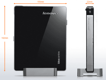 Rozměry Lenovo IdeaCentre Q180 bez optické mechaniky