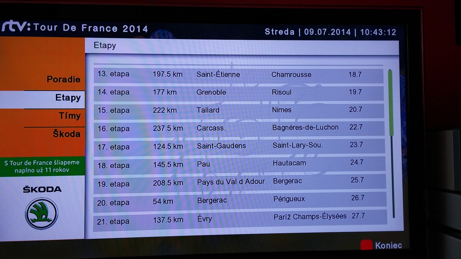 Hybridní aplikace Rozhlasu a televize Slovenska k Tour de France