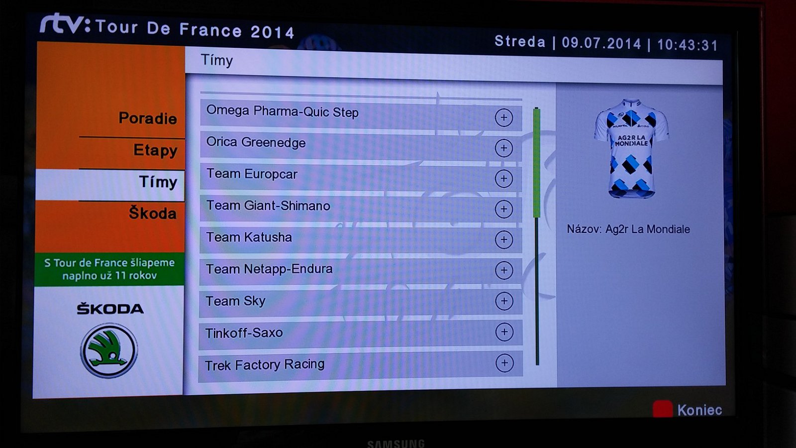 Hybridní aplikace Rozhlasu a televize Slovenska k Tour de France
