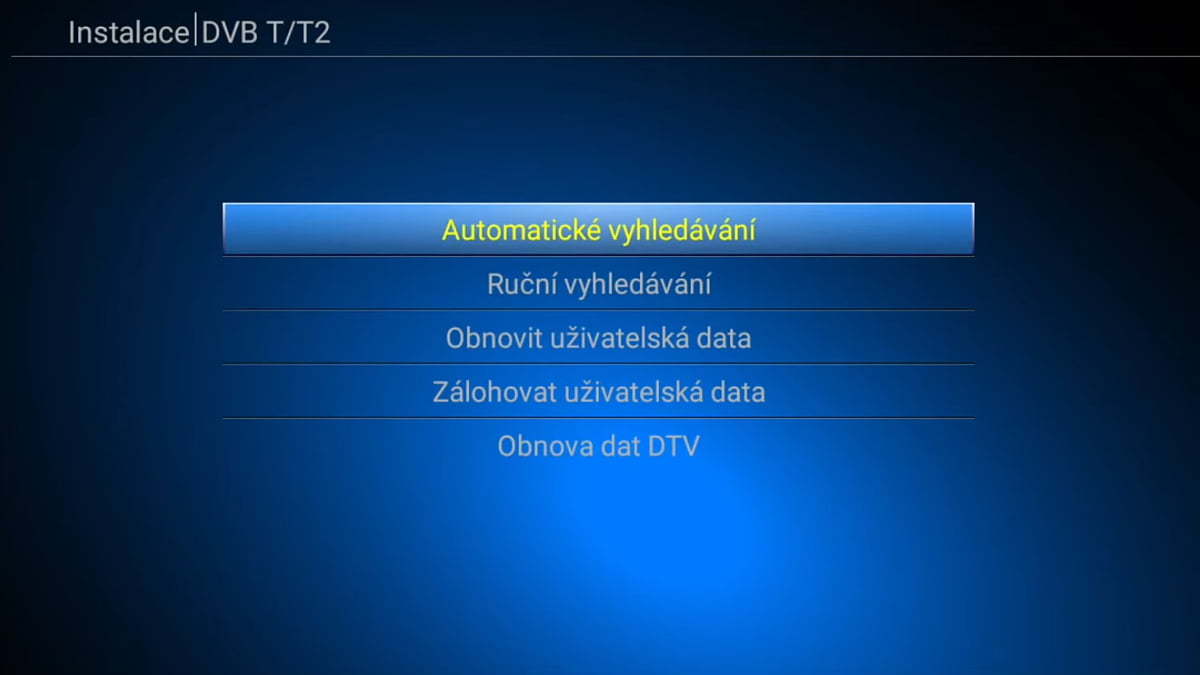 Ladění a EPG DVB-T