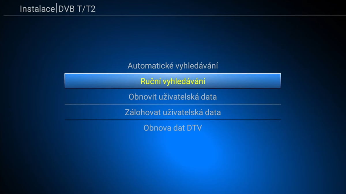 Ladění a EPG DVB-T