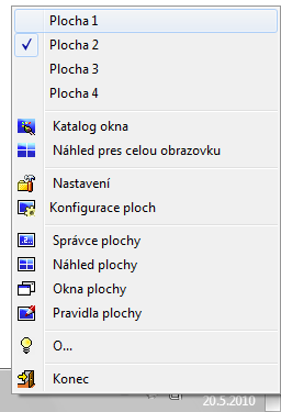 <p>Nabídka pravého tlačítka myši obsahuje všechny hlavní funkce programu</p>