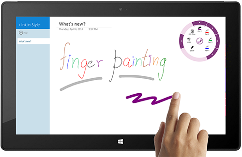 Malování prstem ve OneNote