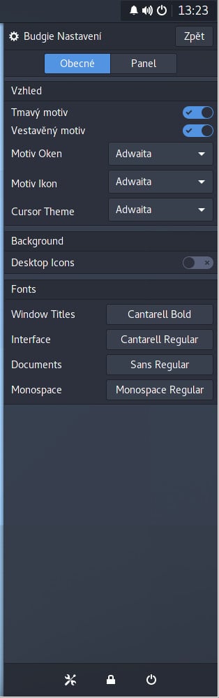 Manjaro a prostředí Budgie