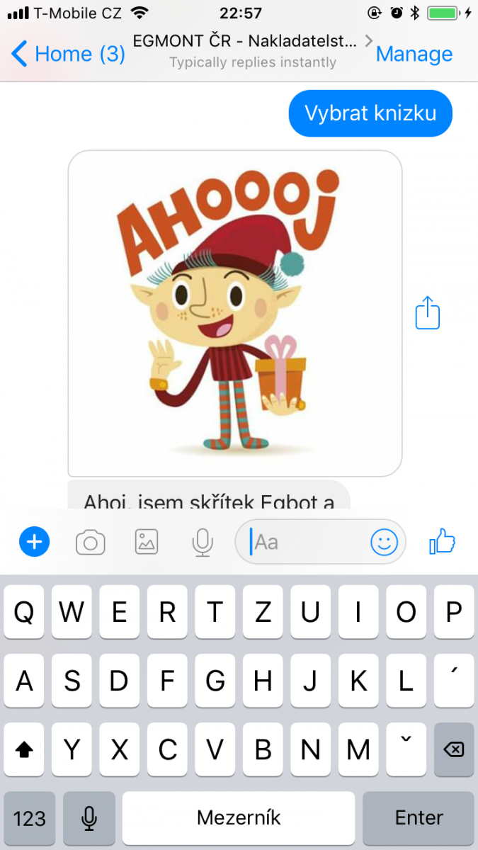 Egmont a jeho facebookový chatbot