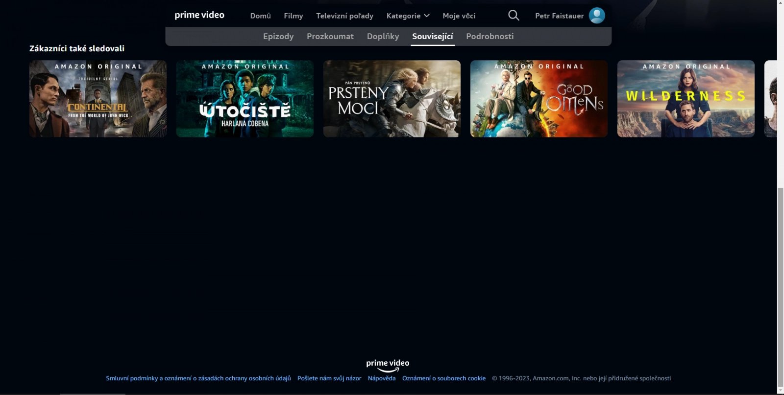 Informace o pořadech v Amazon Prime Video
