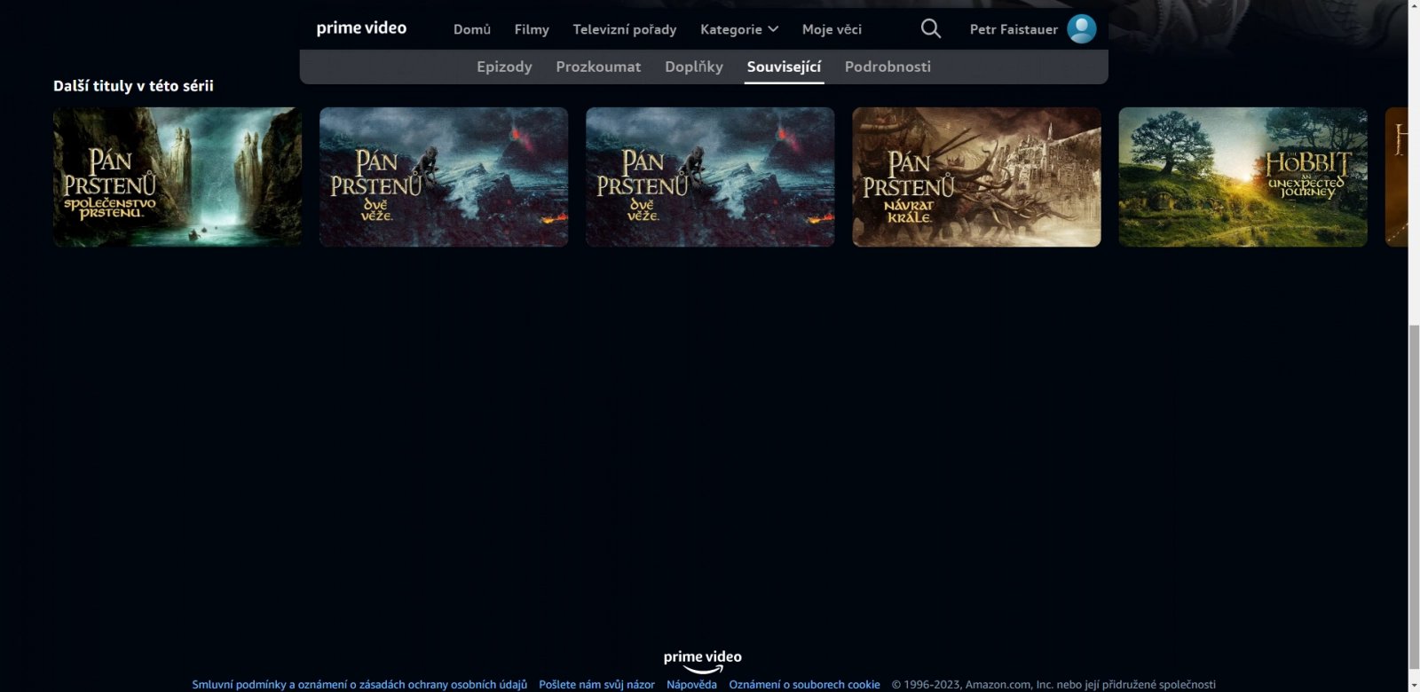 Informace o pořadech v Amazon Prime Video