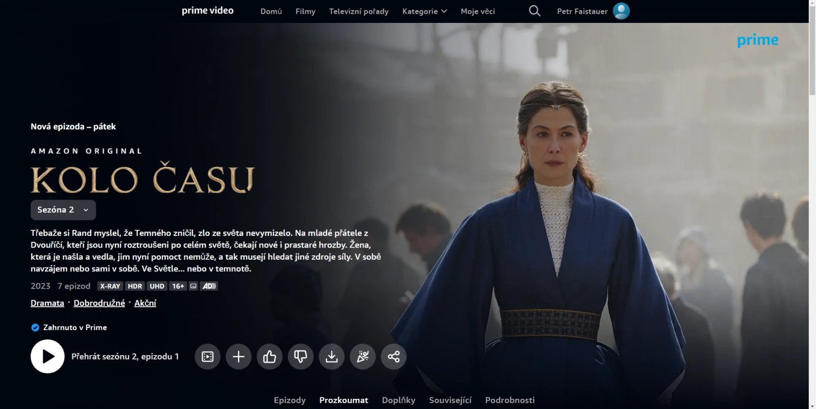 Informace o pořadech v Amazon Prime Video